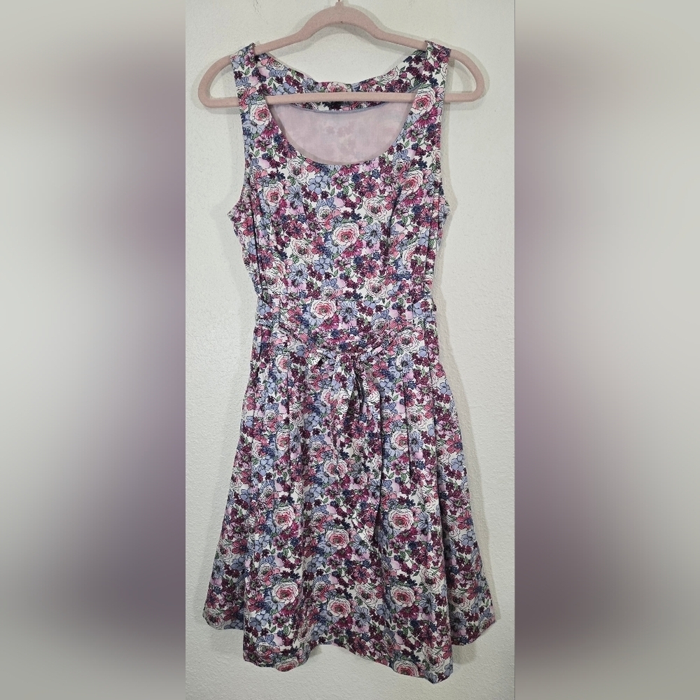Tommy Hilfiger Floral Sleeveless Fit & Flare Dress Lined Pockets Cottagecore, 10